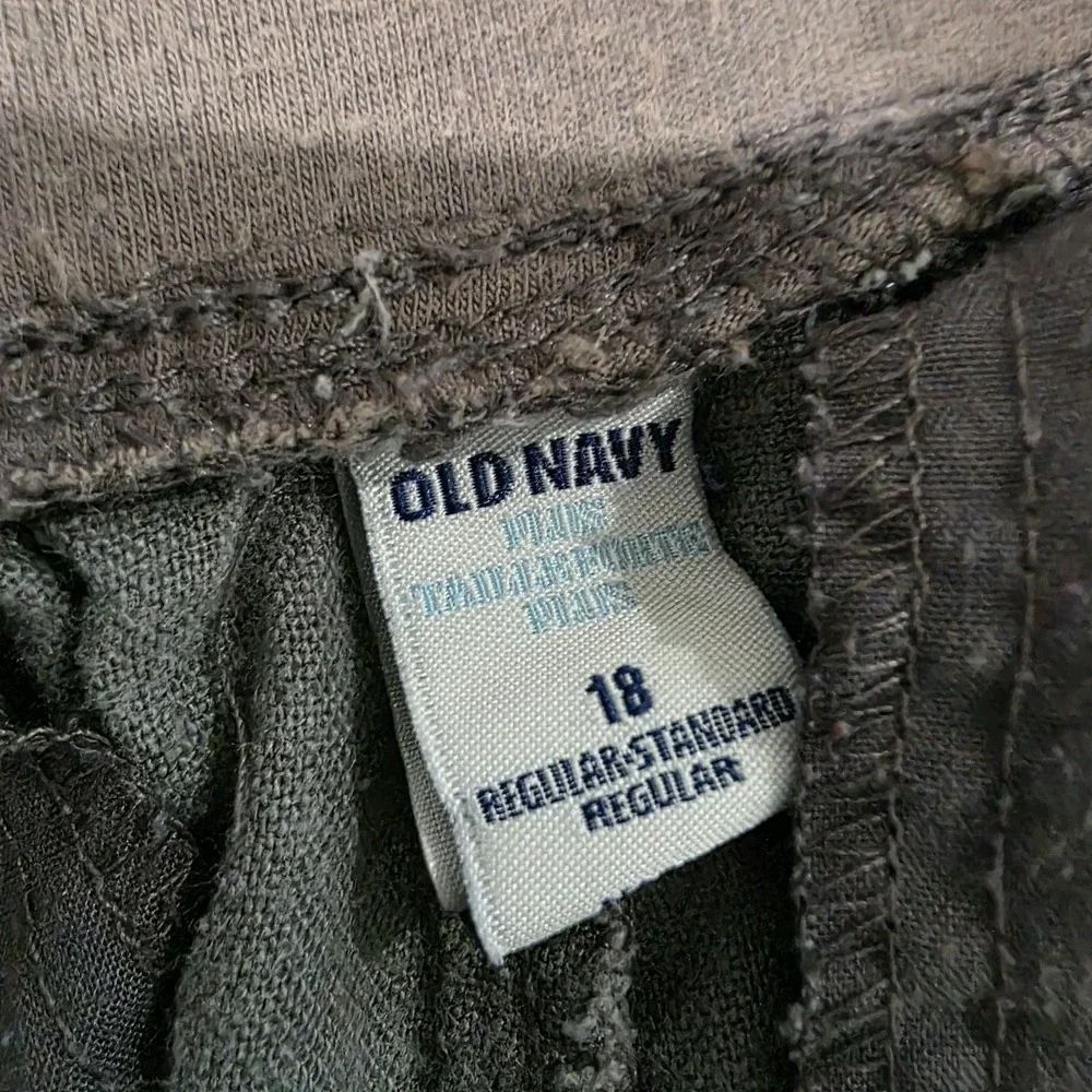 Old Navy Womens Linen Shorts Size 18 Gray Pull On Coastal Summer Beach